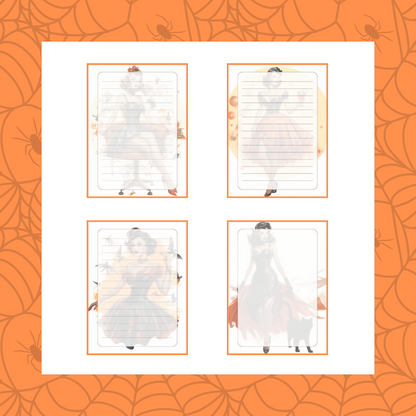 Halloween Pinup Notepaper Digital and Printable