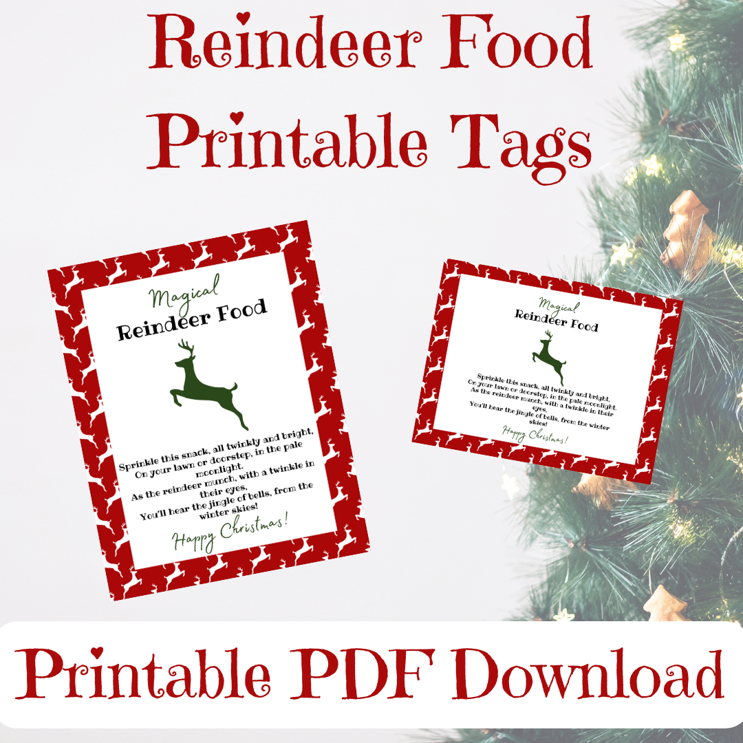 Magical Reindeer Food Printable Instant Download Red Deer