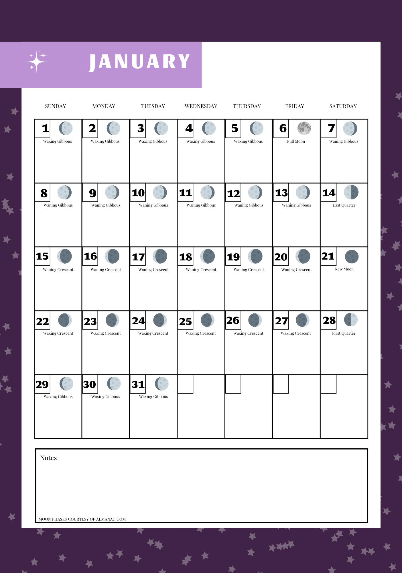 2023 Moon Calendar