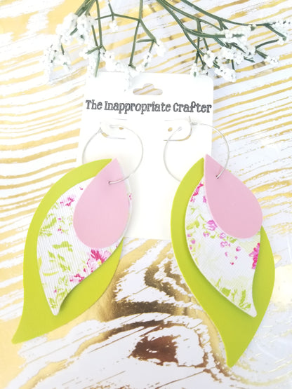 Pretty Pink and Green Earrings