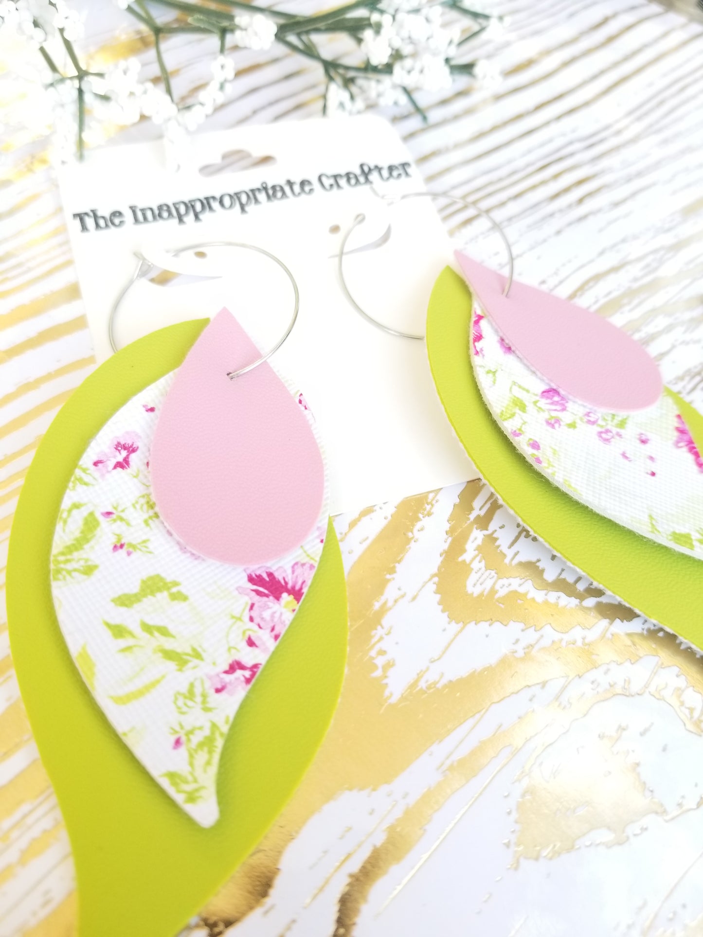 Pretty Pink and Green Earrings