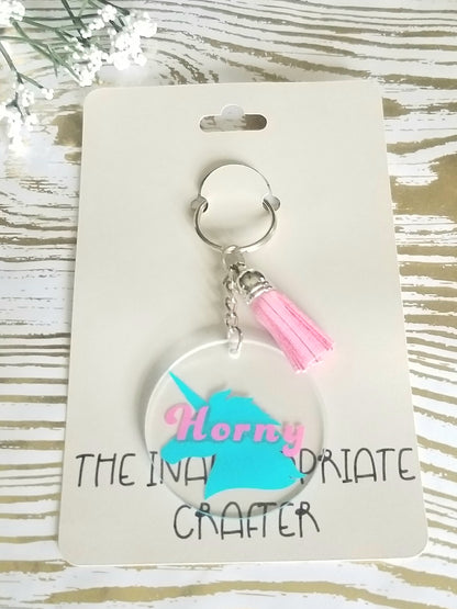 "Horny" Unicorn Keychain