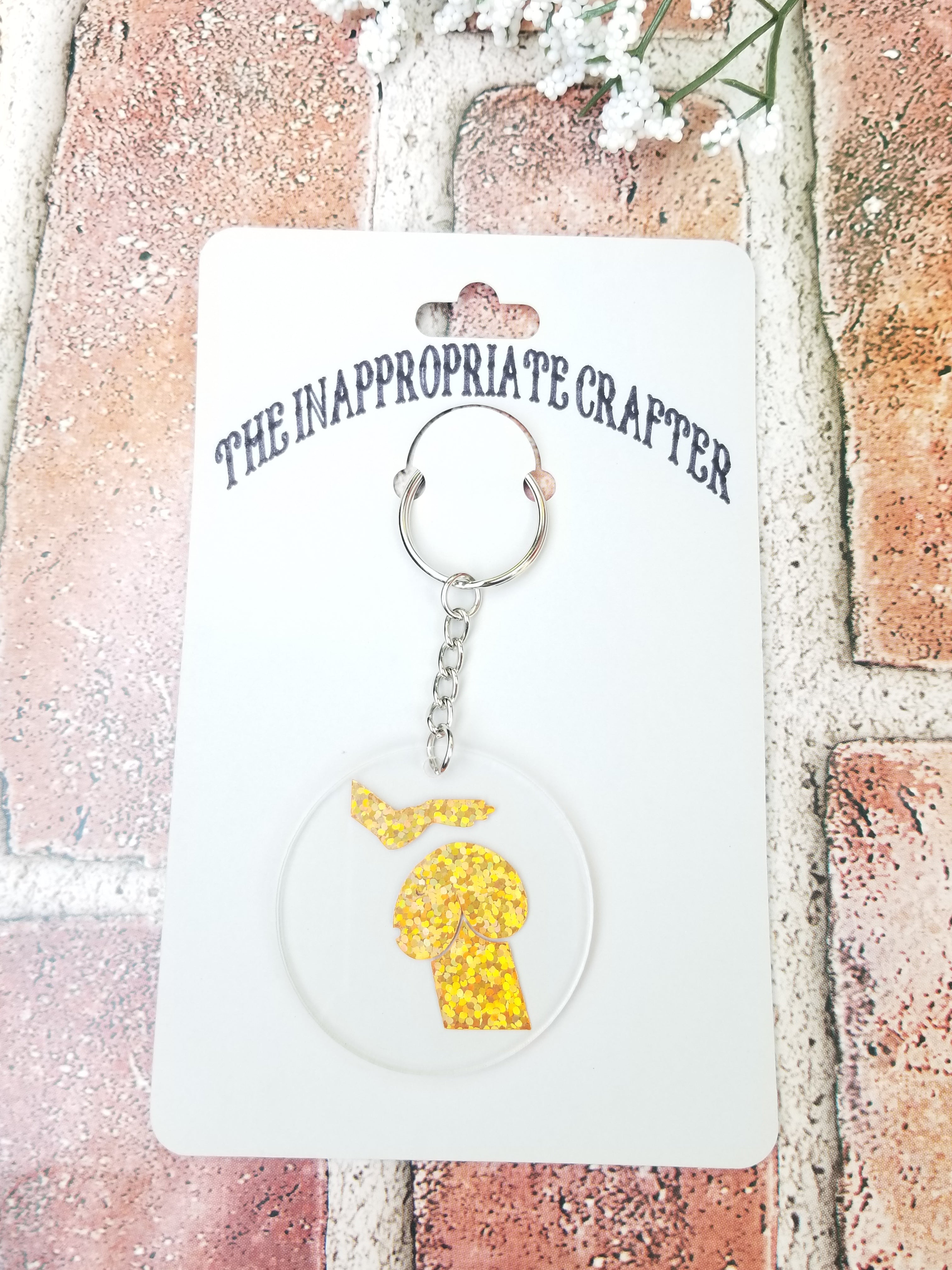Pat the Dog Gold Holographic Keychain – The Inappropriate Crafter