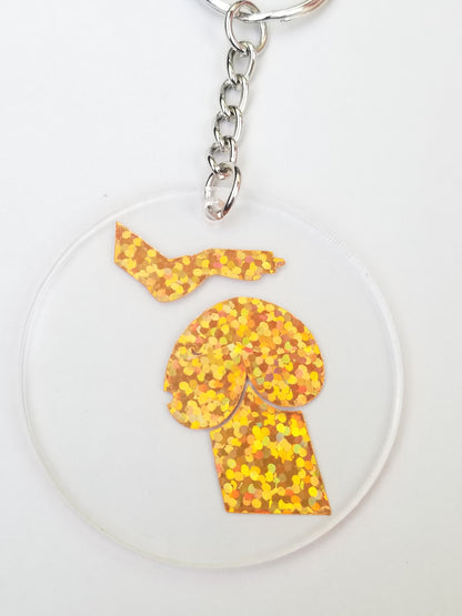 Pat the Dog Gold Holographic Keychain