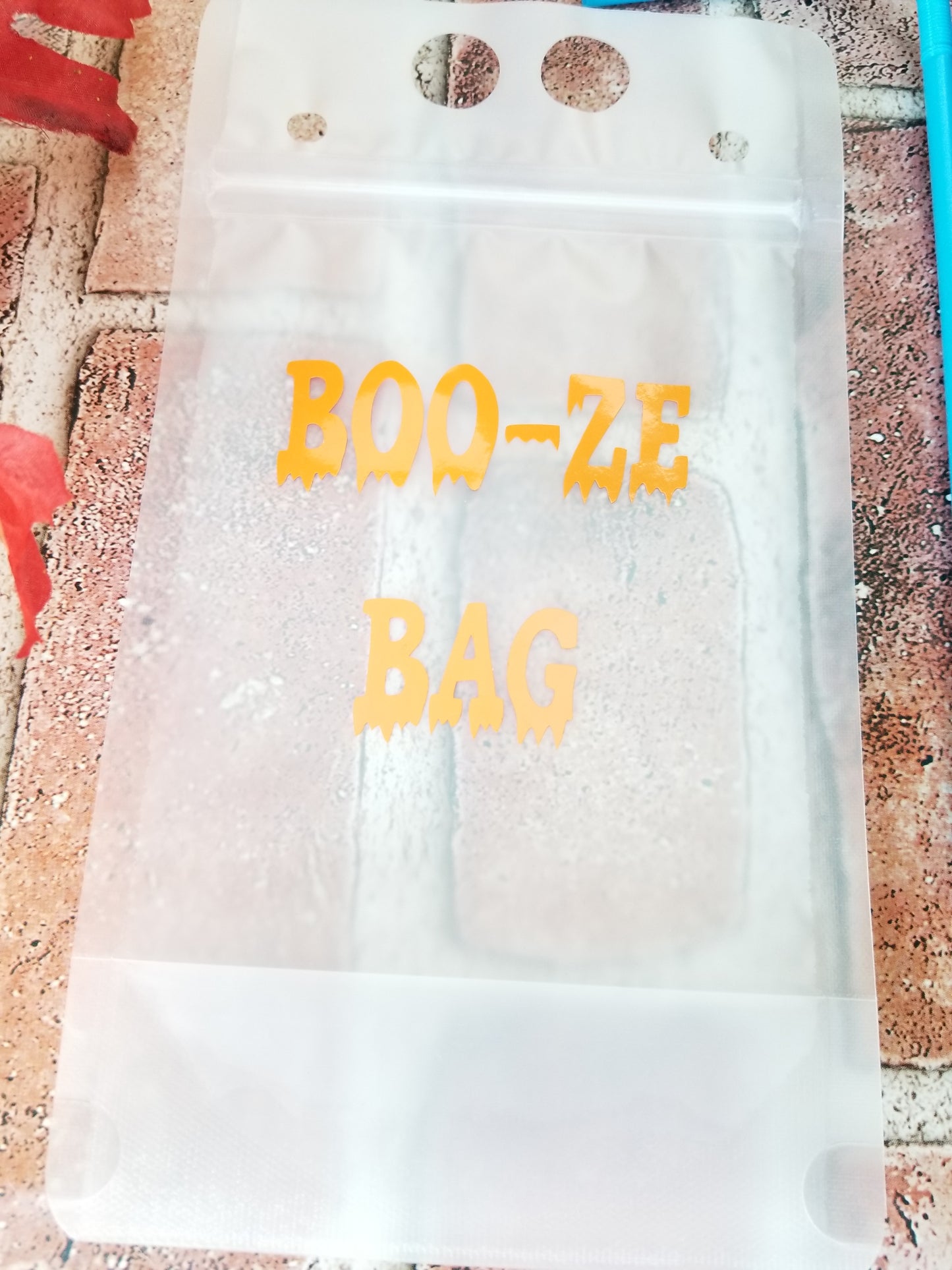 Orange "Boo-ze Bag" Refillable Drink Pouch