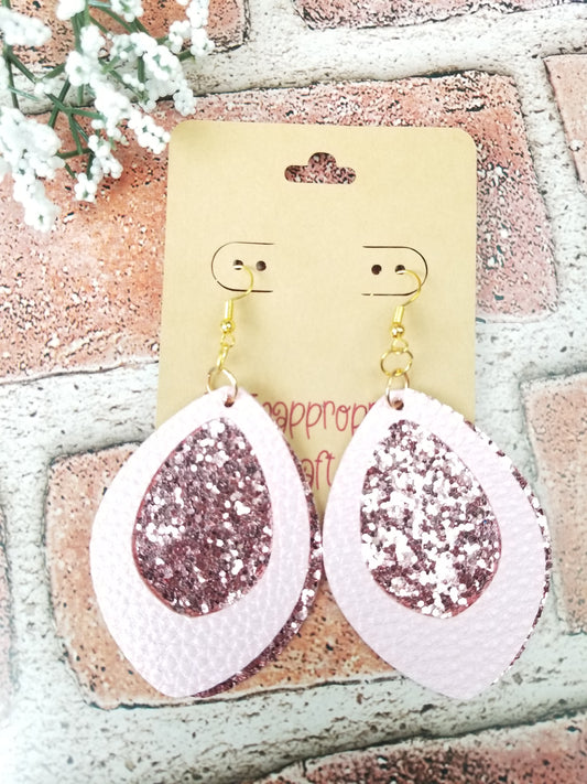 Two Toned Pink Sparkly Earrings