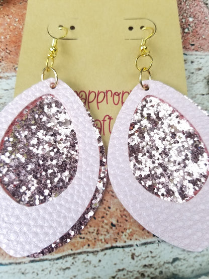 Two Toned Pink Sparkly Earrings