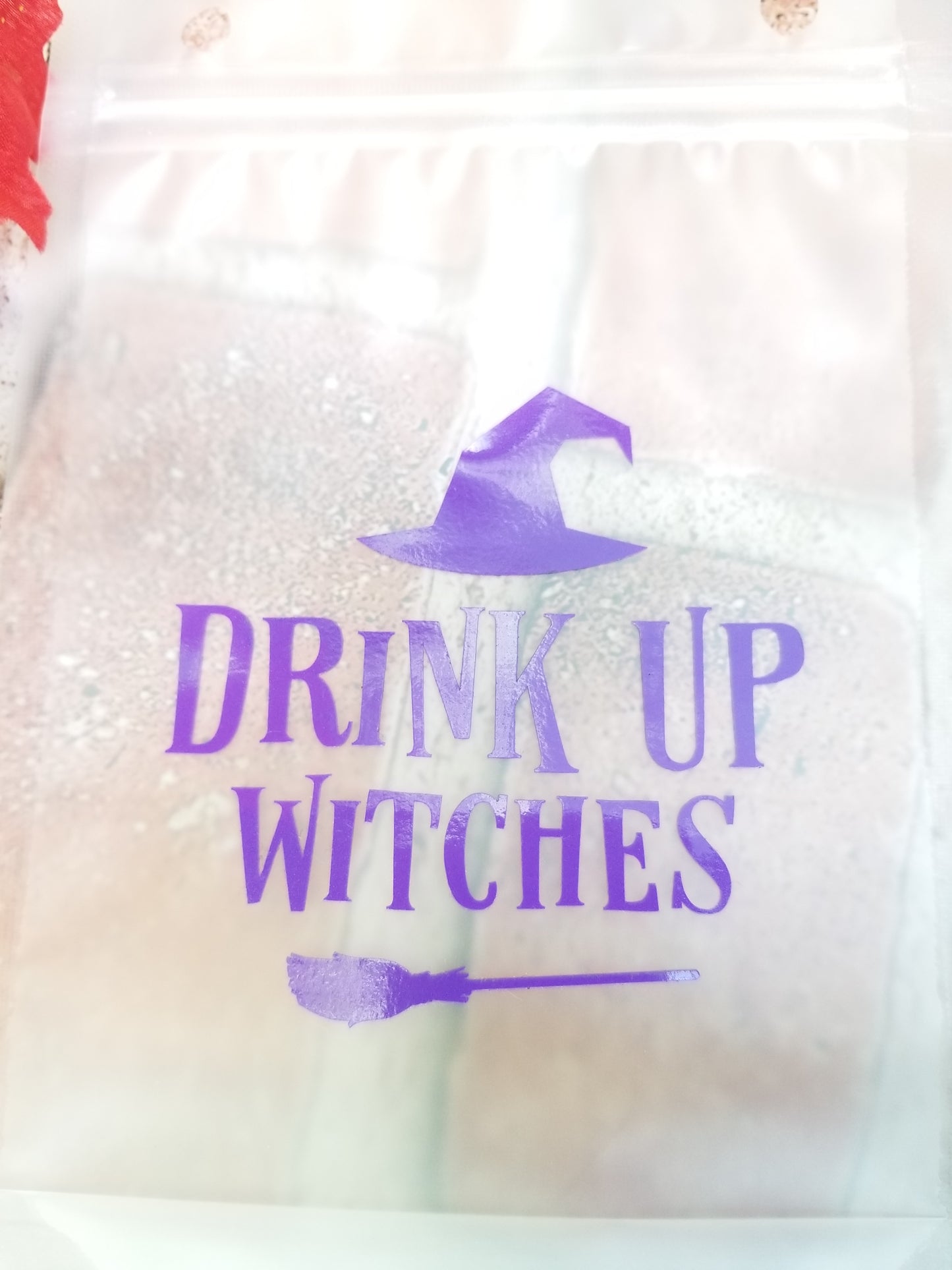 "Drink Up Witches" Purple Refillable Drink Pouch