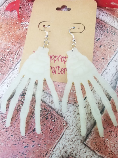 Skeleton Hands Earrings - Glow in the Dark