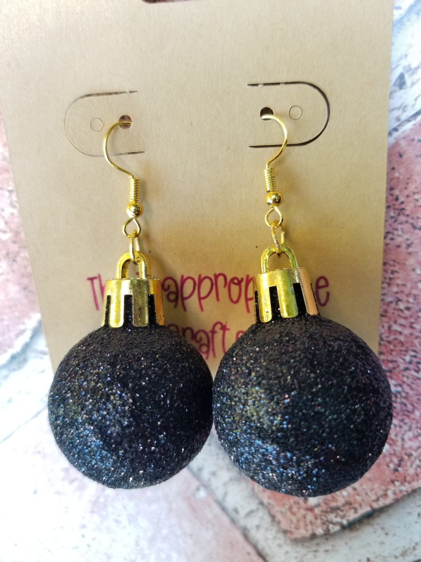 Sparkly Black Ornament Earrings