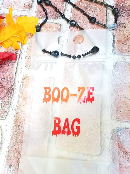 Red "Boo-ze Bag" Refillable Drink Pouch With Necklace