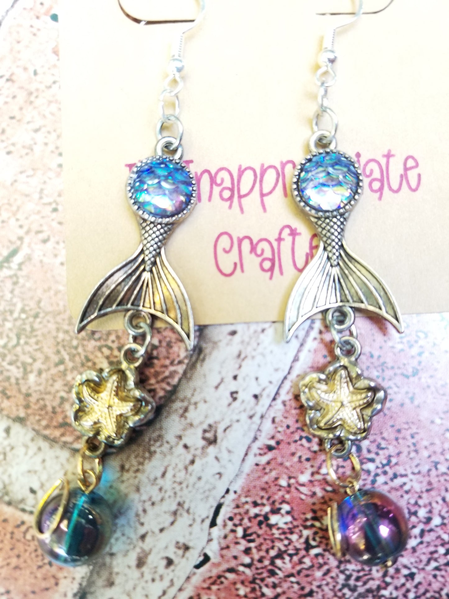 Nautical Mermaid Tail Earrings