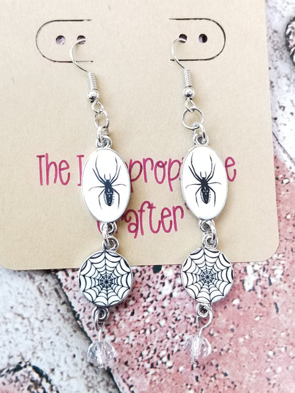 Spider and Web Earrings