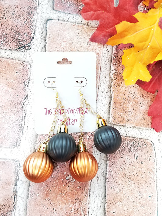 Orange and Black Ornament Earrings