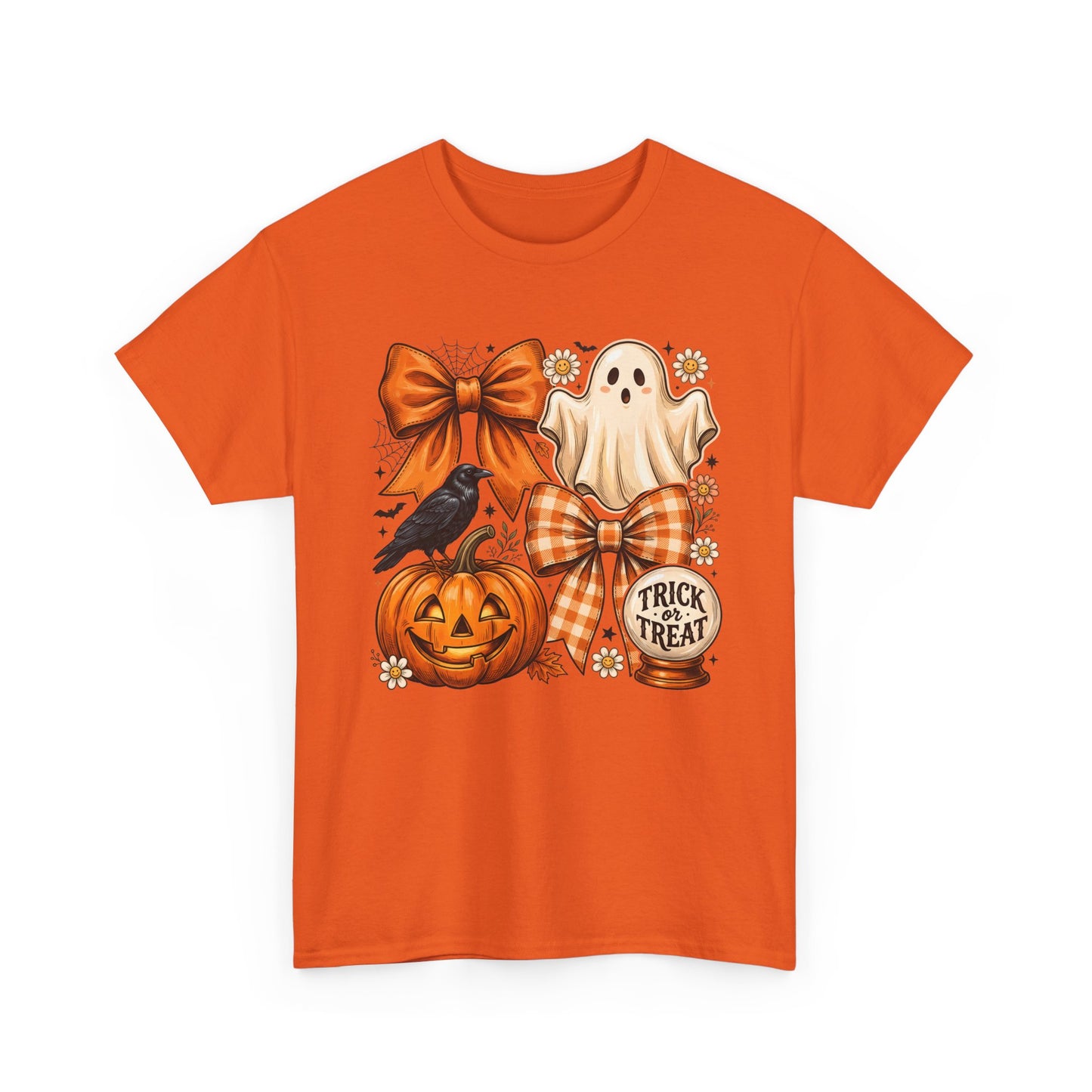 Halloween Pumpkin Ghost Tee — Trick or Treat Fall Graphic Shirt
