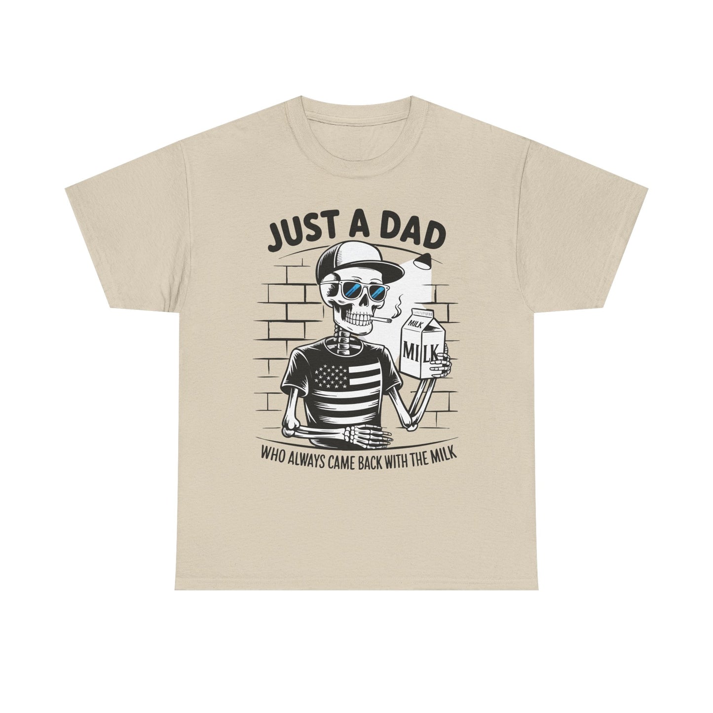 Just A Dad Skull Tee — "Who Always Came Back With The Milk" Vintage Father's Day T‑Shirt