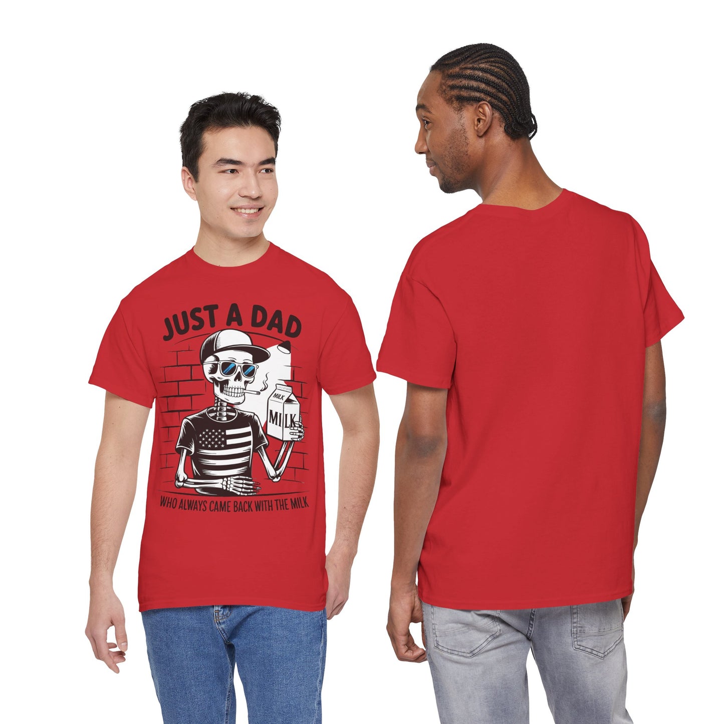 Just A Dad Skull Tee — "Who Always Came Back With The Milk" Vintage Father's Day T‑Shirt