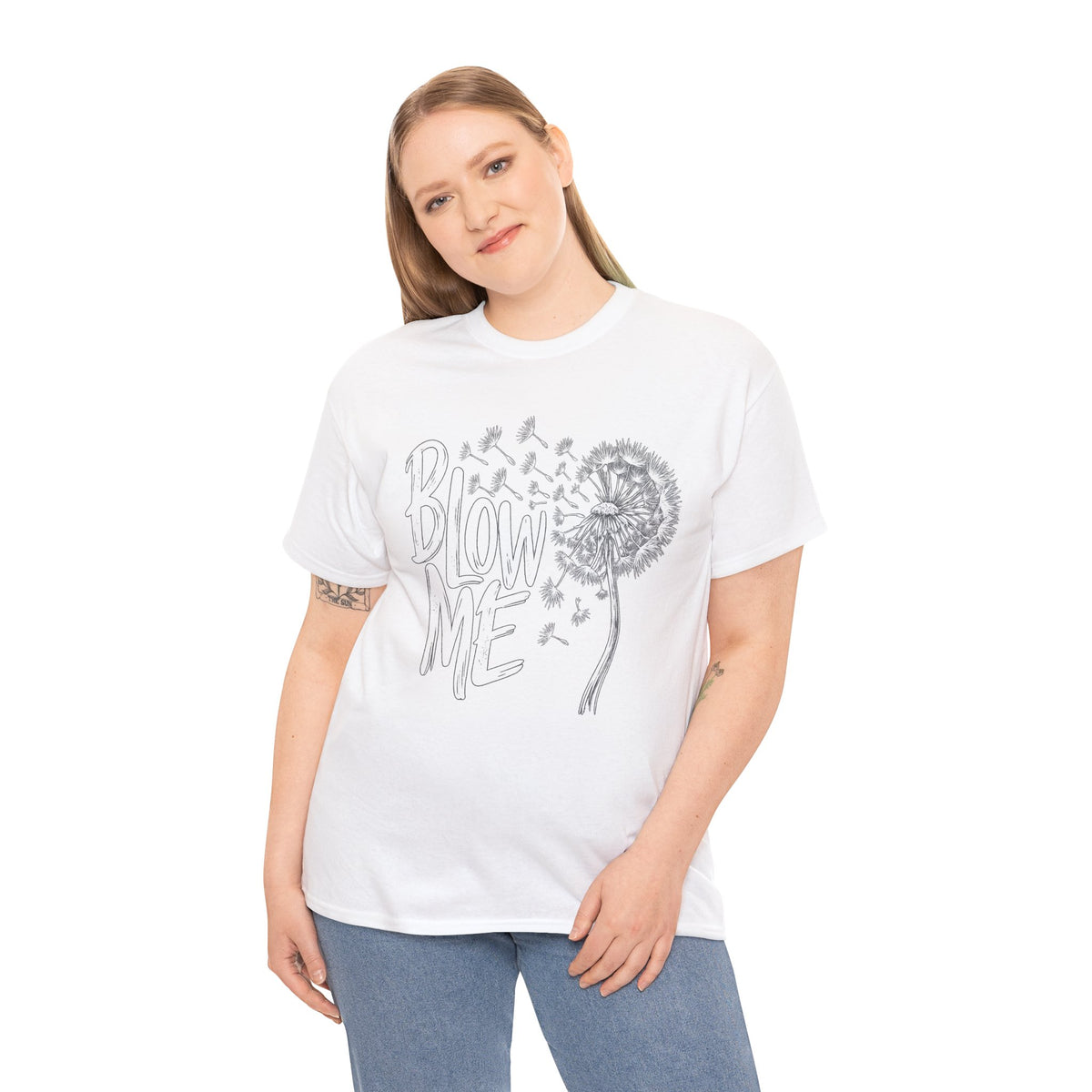 Blow Me Dandelion Tee — Playful Floral Graphic T-Shirt