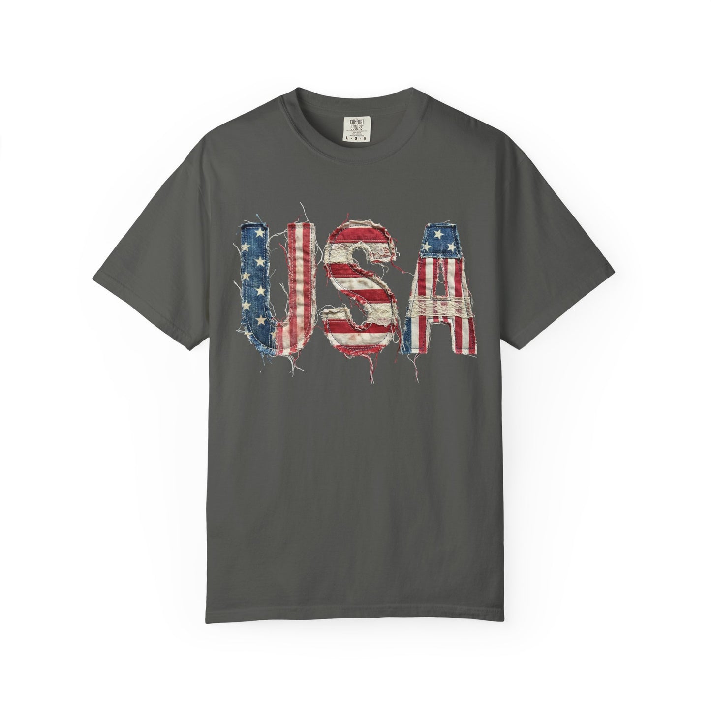 USA Flag Graphic T‑Shirt — Distressed Patriotic Tee for 4th of July