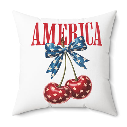 America Cherry Flag Decorative Pillow
