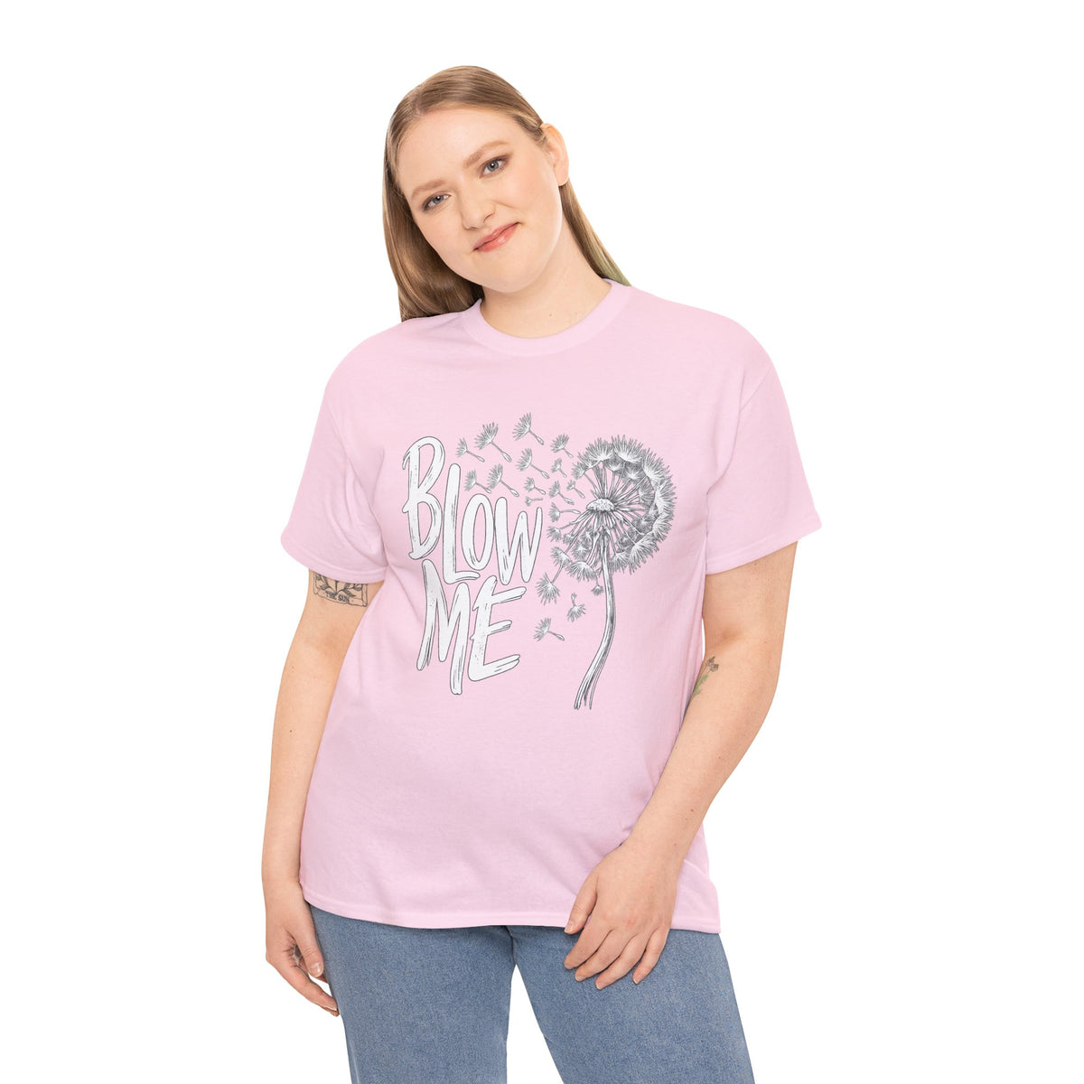 Blow Me Dandelion Tee — Playful Floral Graphic T-Shirt