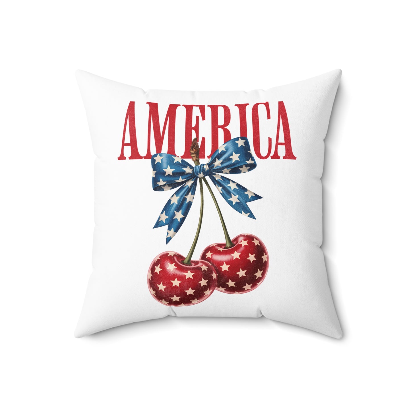 America Cherry Flag Decorative Pillow