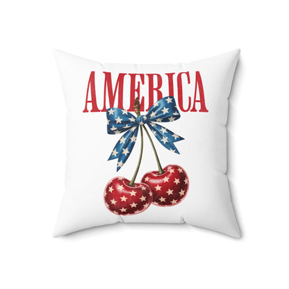 America Cherry Flag Decorative Pillow