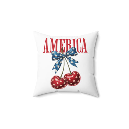 America Cherry Flag Decorative Pillow