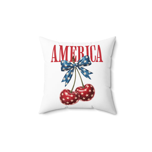 America Cherry Flag Decorative Pillow