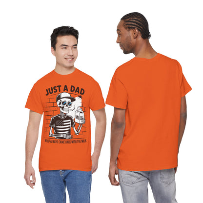 Just A Dad Skull Tee — "Who Always Came Back With The Milk" Vintage Father's Day T‑Shirt