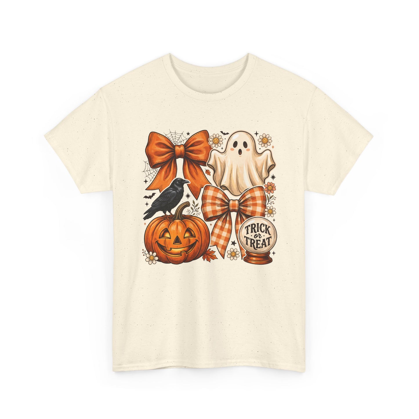 Halloween Pumpkin Ghost Tee — Trick or Treat Fall Graphic Shirt