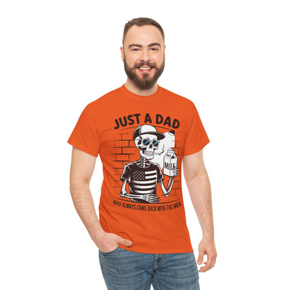 Just A Dad Skull Tee — "Who Always Came Back With The Milk" Vintage Father's Day T‑Shirt