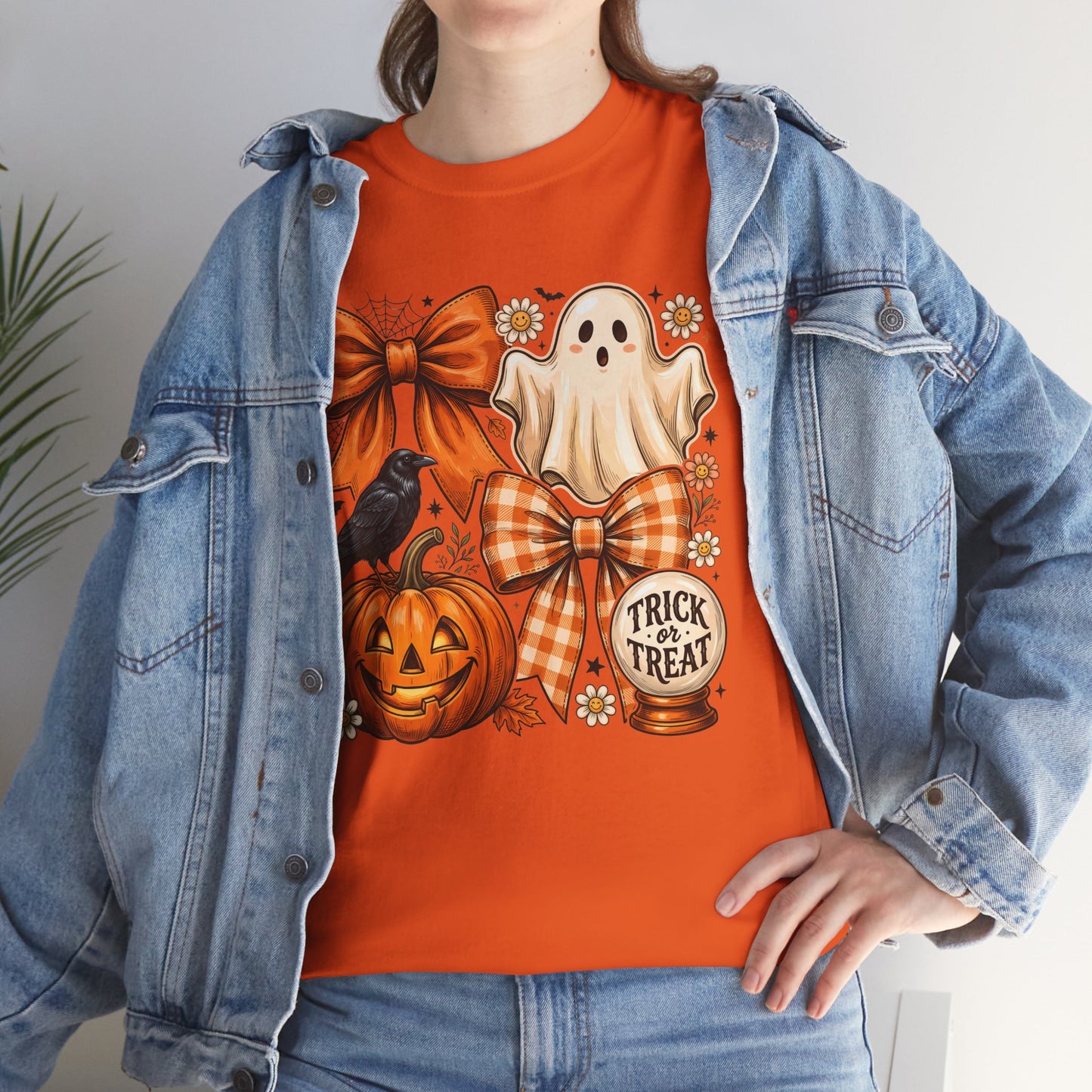 Halloween Pumpkin Ghost Tee — Trick or Treat Fall Graphic Shirt