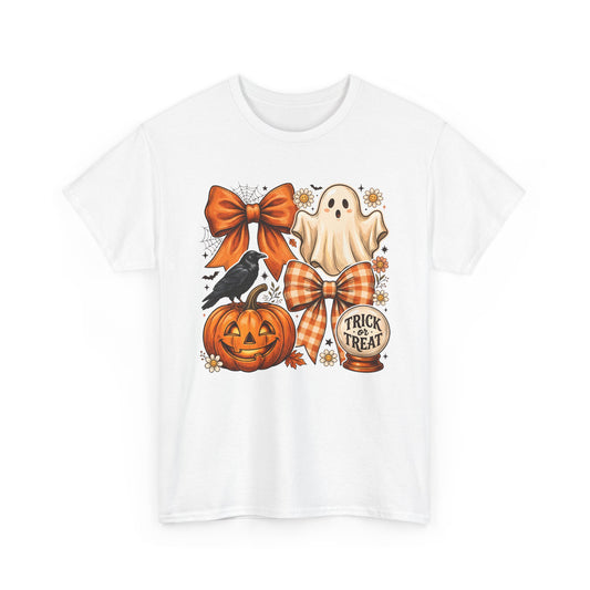 Halloween Pumpkin Ghost Tee — Trick or Treat Fall Graphic Shirt