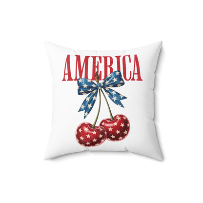 America Cherry Flag Decorative Pillow