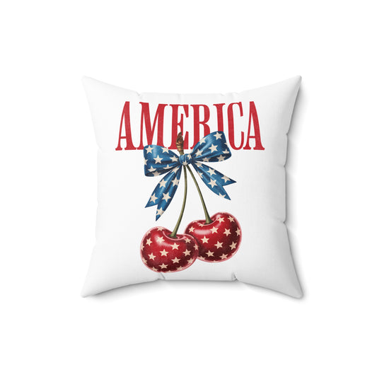 America Cherry Flag Decorative Pillow