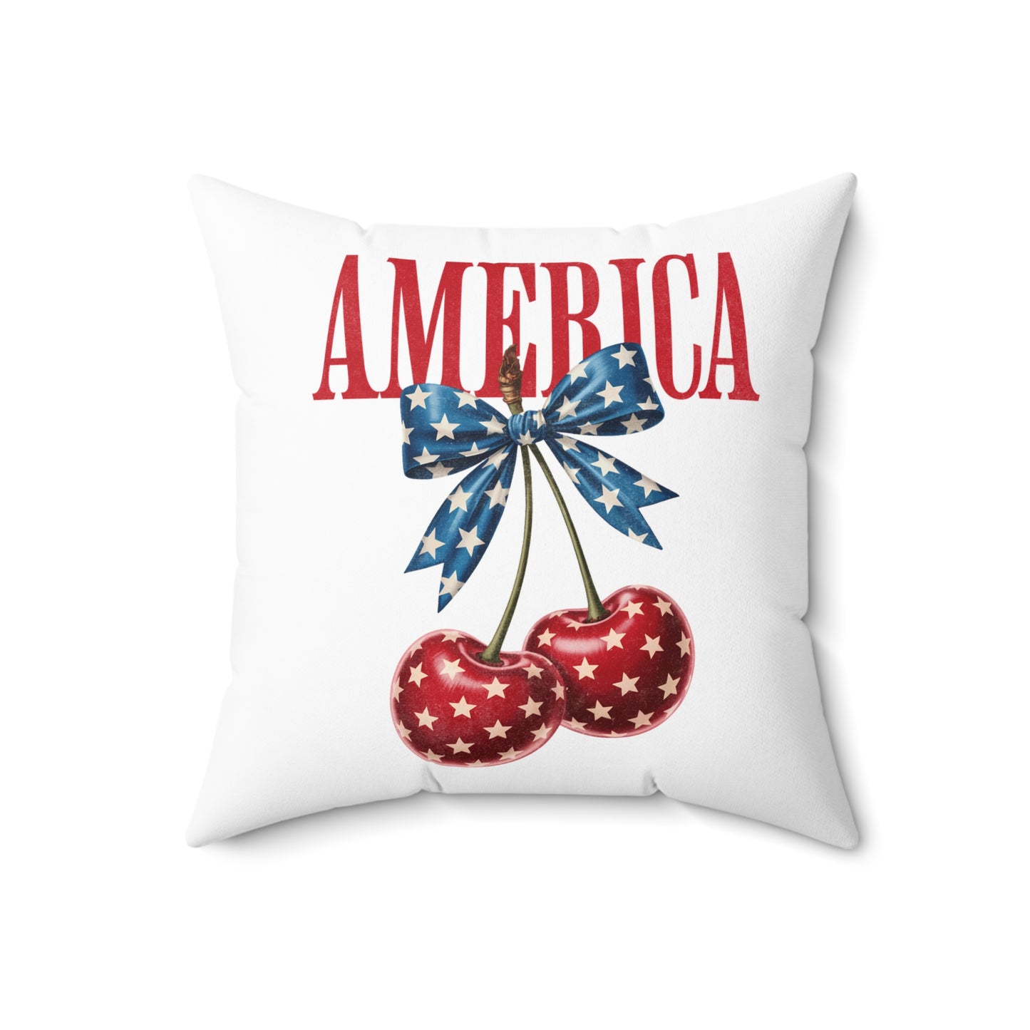 America Cherry Flag Decorative Pillow