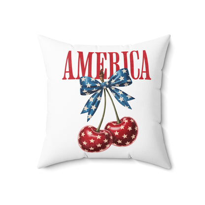 America Cherry Flag Decorative Pillow