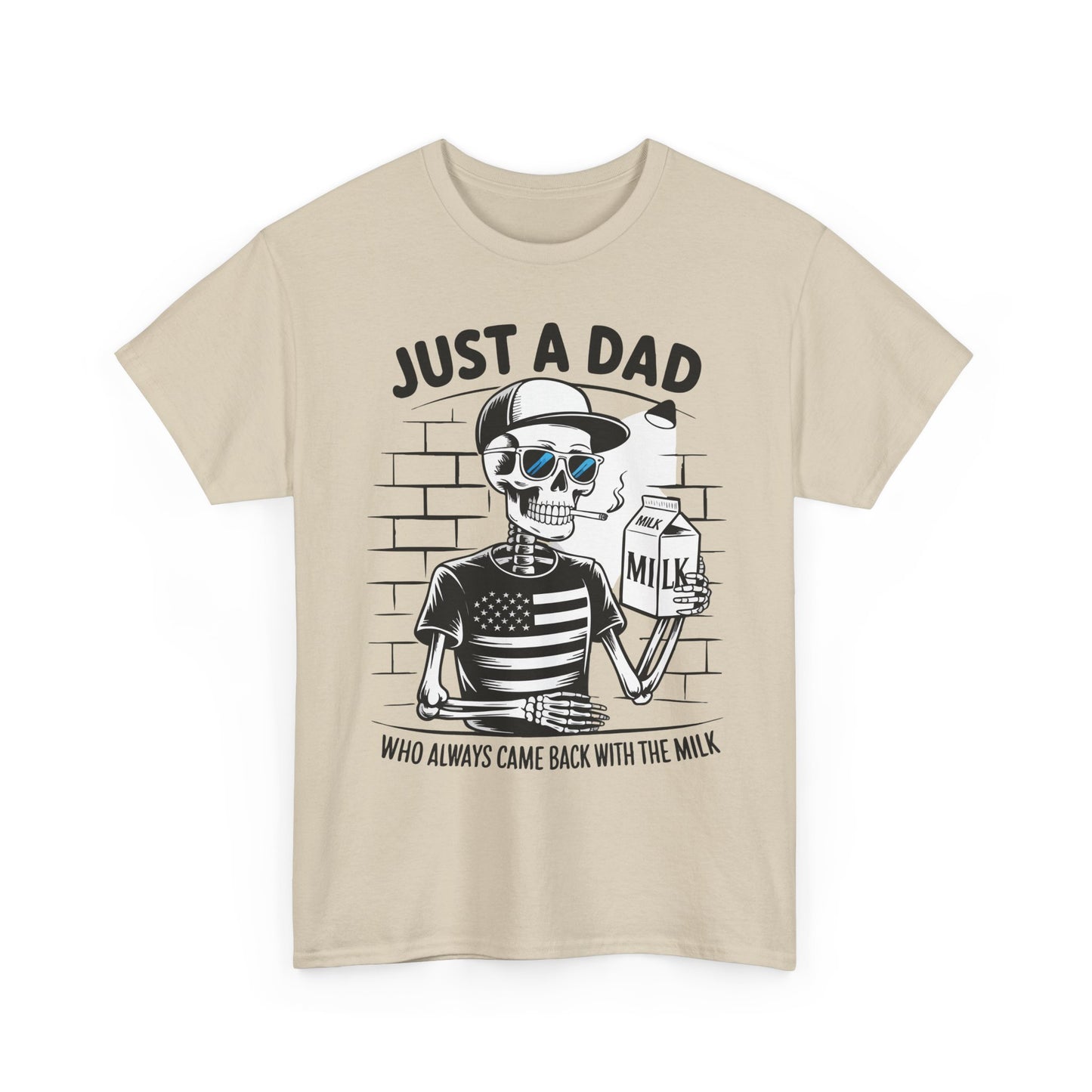 Just A Dad Skull Tee — "Who Always Came Back With The Milk" Vintage Father's Day T‑Shirt