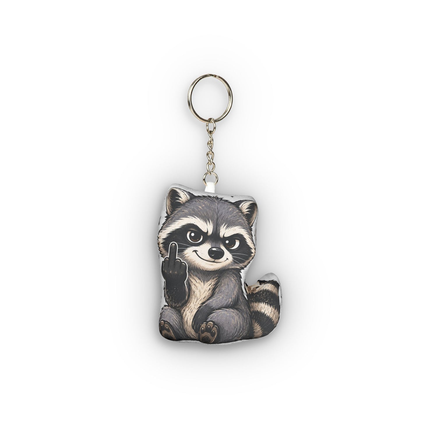 Rude Raccoon Mini Plush Keychain