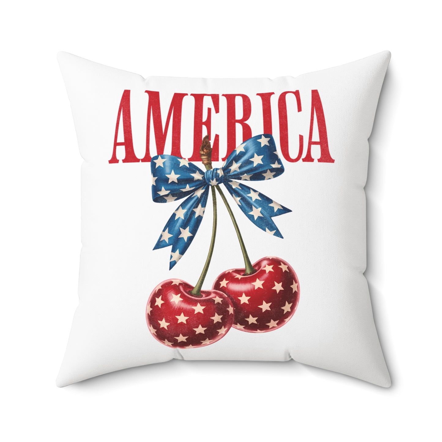 America Cherry Flag Decorative Pillow