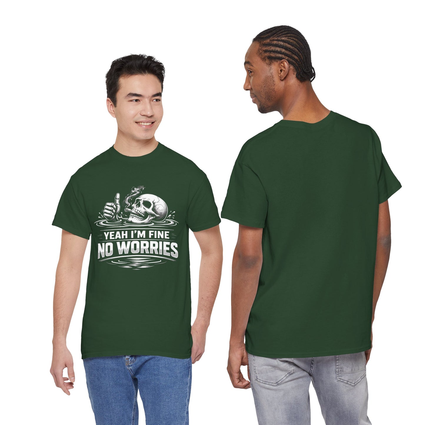 Skull "Yeah I'm Fine No Worries" Graphic Tee