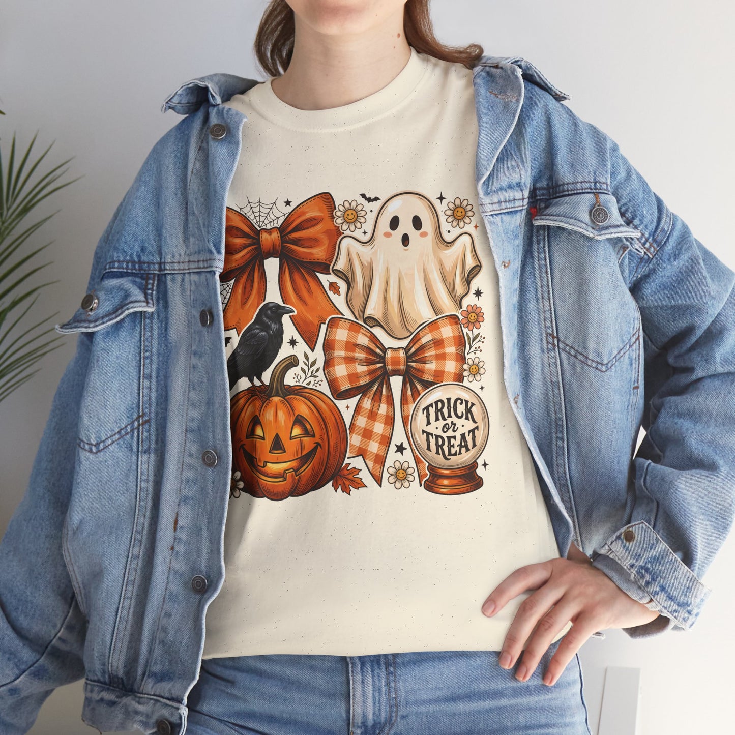 Halloween Pumpkin Ghost Tee — Trick or Treat Fall Graphic Shirt