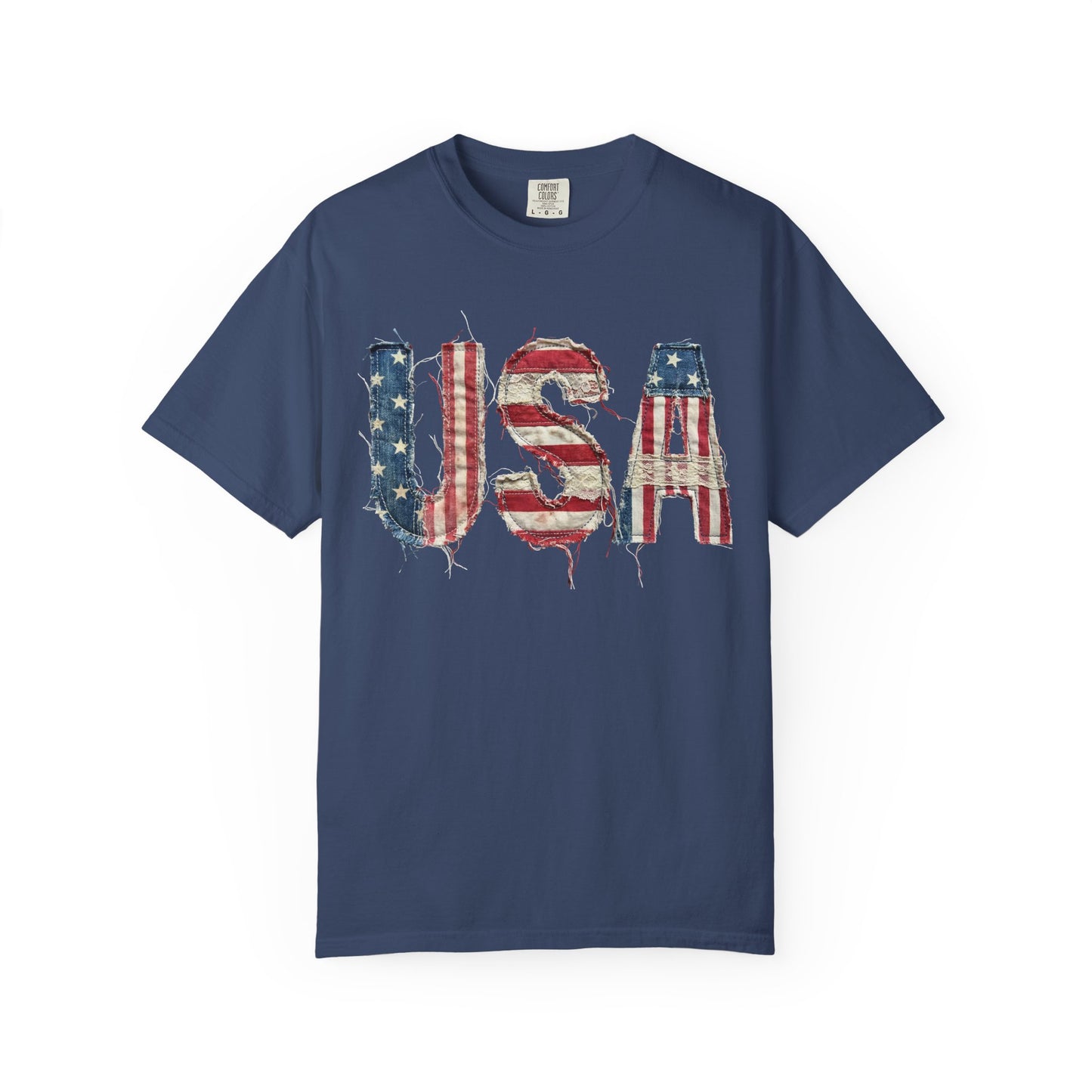 USA Flag Graphic T‑Shirt — Distressed Patriotic Tee for 4th of July