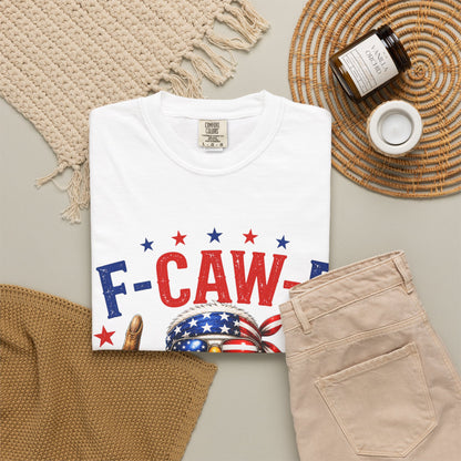 Patriotic Bald Eagle 'F-CAW-F' Graphic T-Shirt
