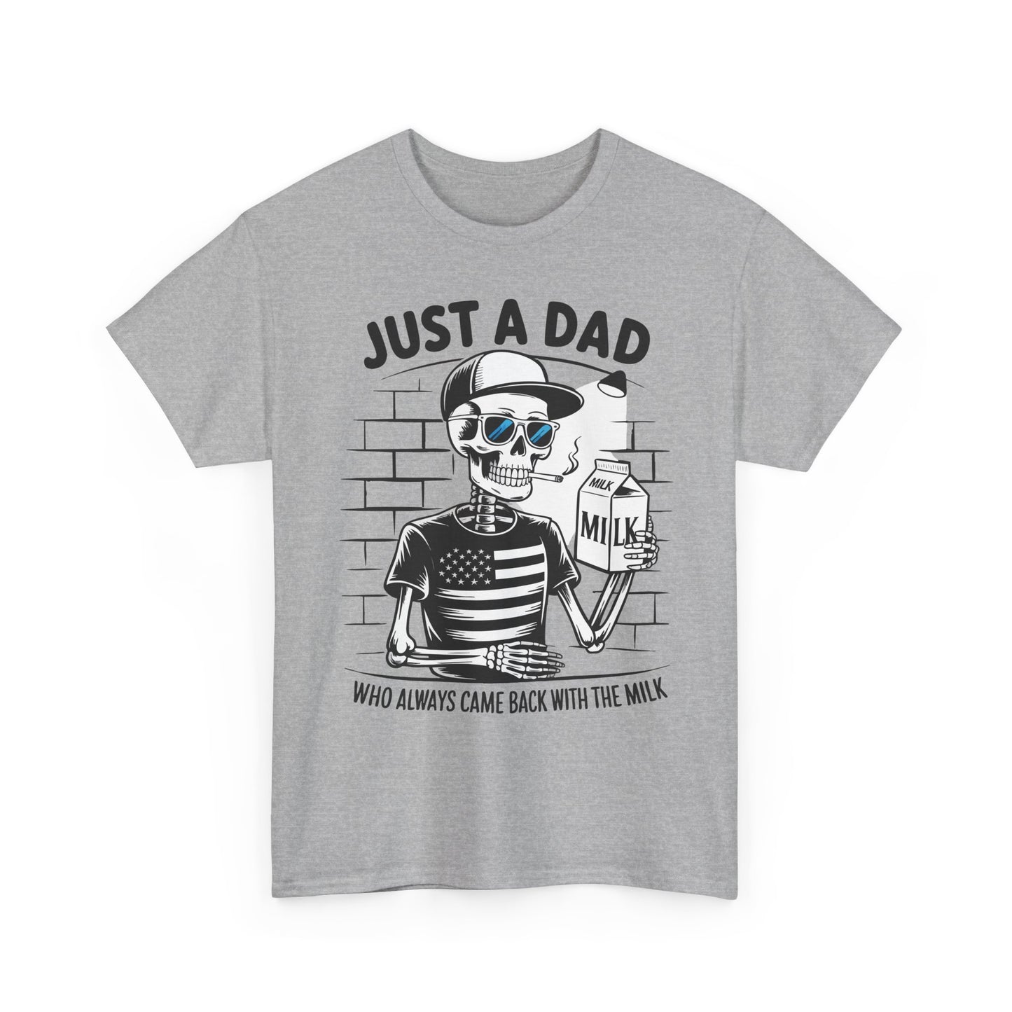 Just A Dad Skull Tee — "Who Always Came Back With The Milk" Vintage Father's Day T‑Shirt