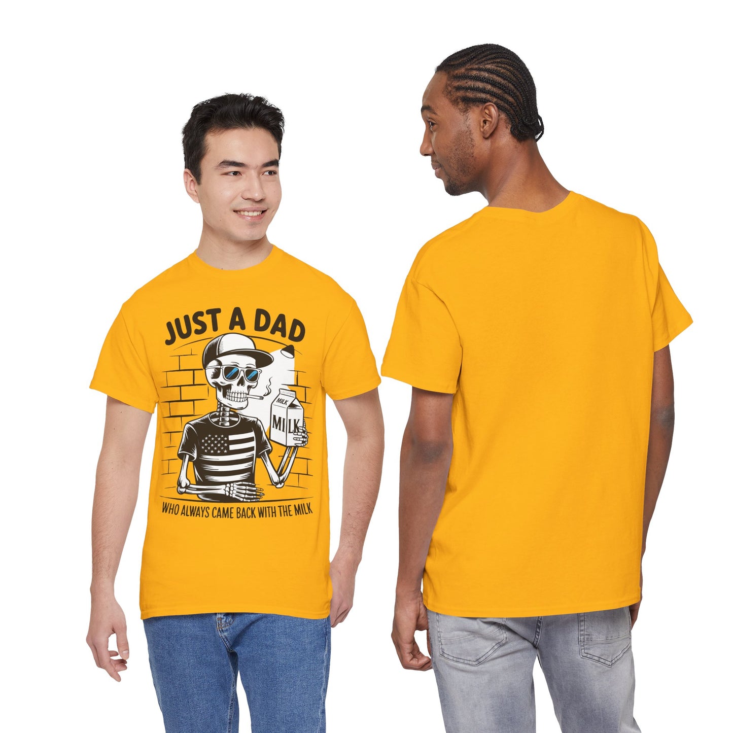 Just A Dad Skull Tee — "Who Always Came Back With The Milk" Vintage Father's Day T‑Shirt