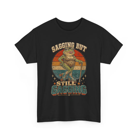 Funny Frog Graphic Tee — "Sagging But Still Sagging" Retro Vintage Shirt