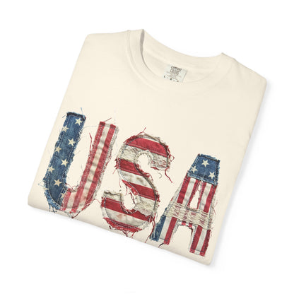 USA Flag Graphic T‑Shirt — Distressed Patriotic Tee for 4th of July