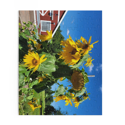 Sunflower and barn puzzle